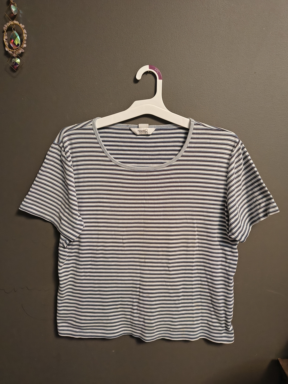 Northern Reflections Navy and White Striped Short Sleeve Tee
